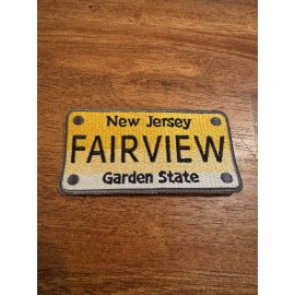 Patch Collection FAIRVIEW - New Jersey State License Plate Patch Sz 2in X 4in NEW Garden State