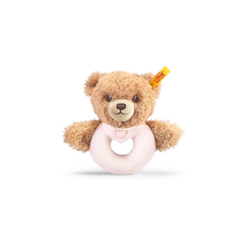 Steiff 12cm Sleep Well Bear Grip Toy (Pink)