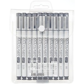 Copic Marker Multiliner SP Ink Pen (Pack of 10), Black (MLSP10A)