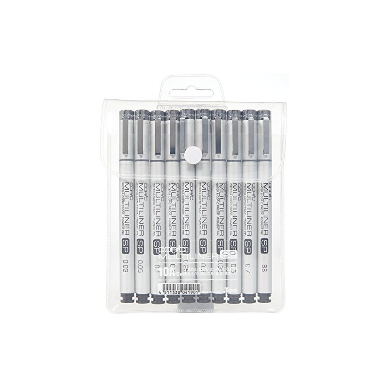 Copic Marker Multiliner SP Ink Pen (Pack of 10), Black