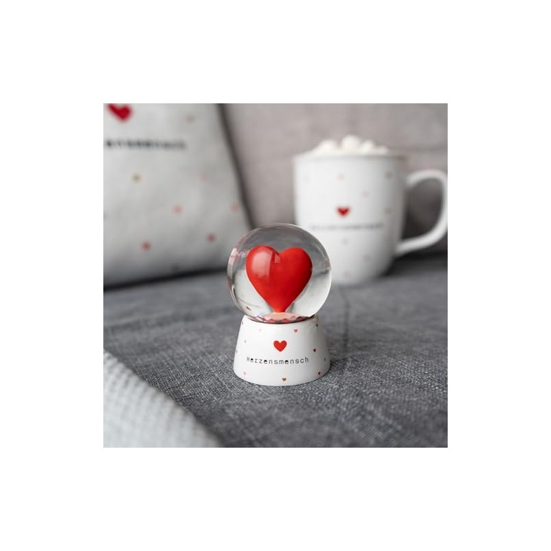 Gruss & CO Dream Globe with Heart Man Motif, Snow