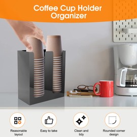 Paper Cup Lid Holder Dispenser, Cup Storage Organiser, Disposable Cup Holder for Cafe Shop/Home/Wedding/Party/Buffet (2)
