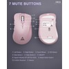 SOLAKAKA SM66 Pink Silent Dual Mode 2.4GHz Wireless Mouse, Adjustable