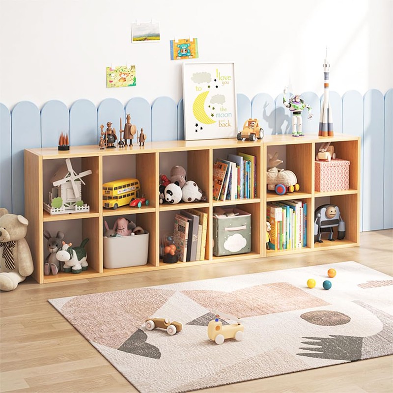 NELYE 4 Cube Organizer Bookcase - Fabric Storage Bins Container,