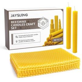 Bolosa Pack of 10 Beeswax Plates, Wax Plates for Candles, Wax Plates, Beeswax Candles, Wax Plates for Candles, Suitable for Craft Gifts, Parents Child Craft Promotion, (13.2 x 9 cm)