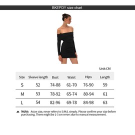 BKEPDY Women's Elegant Dresses Long Sleeve Off Shoulder Mini Dresses Mesh Sleeve Dresses Mesh Party Dress Cocktail Dress Banquet Evening Party Dress, m
