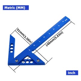 Centre Finder Ruler, Centre Finder Centre Angle Ruler, 45°/90° Right Angle Line Gauge, Aluminium Alloy Centre Marking Gauge, Centring Angle Finder, Carpenter's Ruler for Woodworking