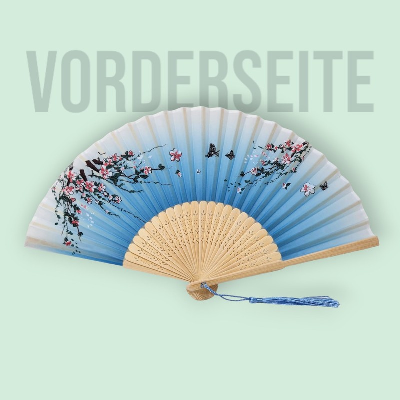 Starlet24 Foldable Bamboo Hand Fan Folding Fan with Tassel Fan