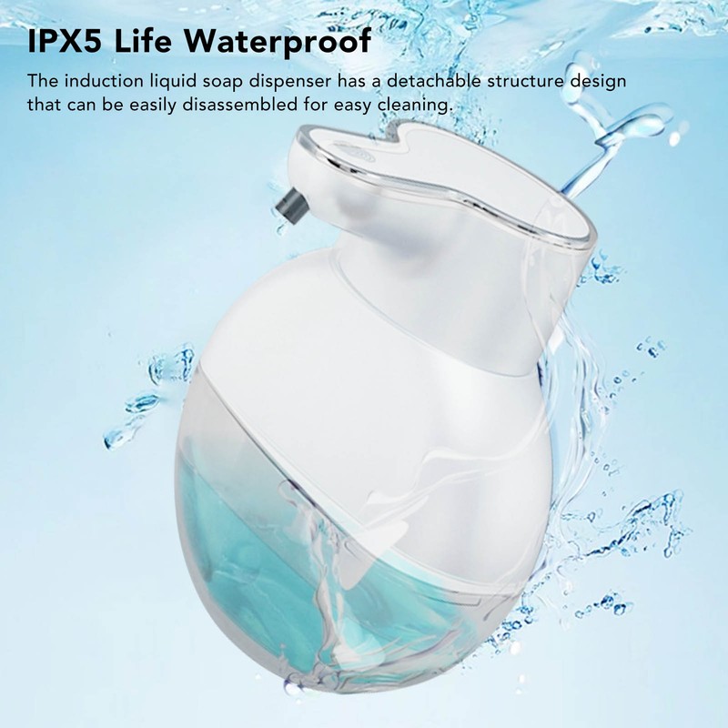 Automatic Soap Dispenser Touchless Rechargeable IPX5 Waterproof Wall Mounted Induction
