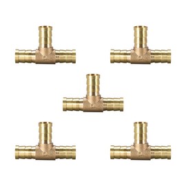 sourcing map 12mm or 1/2" ID Brass Barb Splicer Fitting,T-Shaped 3 Ways,Barb Hose Fitting Air Gas Water Fuel,Barbed Tee Connector