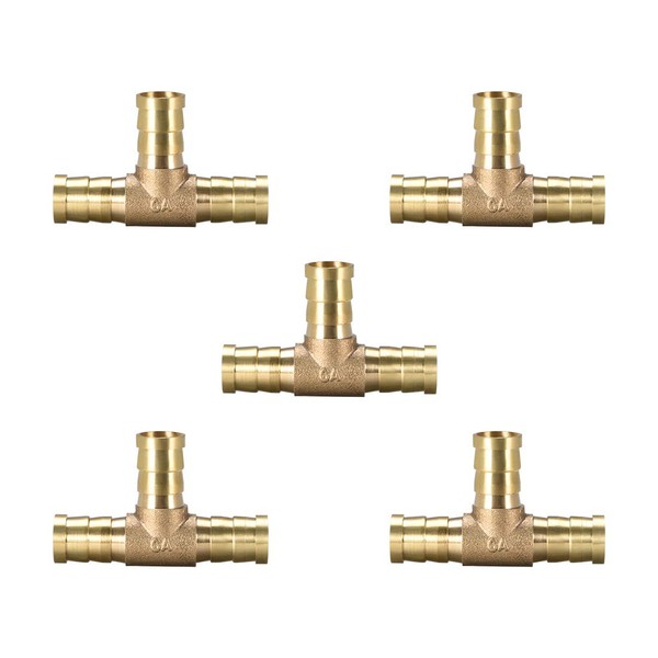 sourcing map 12mm or 1/2" ID Brass Barb Splicer Fitting,T-Shaped