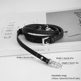 Adjustable Longchamp Bag Strap | Vegan Leather Shoulder Strap | W-Shaped Buckle, Punch-Free Design | 14mm Width | Perfect for Crossbody & Travel Bags