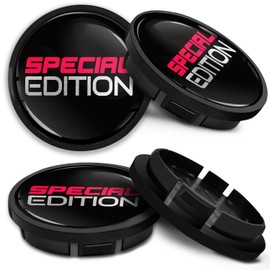 SkinoEu Compatible with Wheel Center Caps VW Volkswagen Centre Hubcaps 5G0601171 66mm Special Edition Black Silver Red CR 18