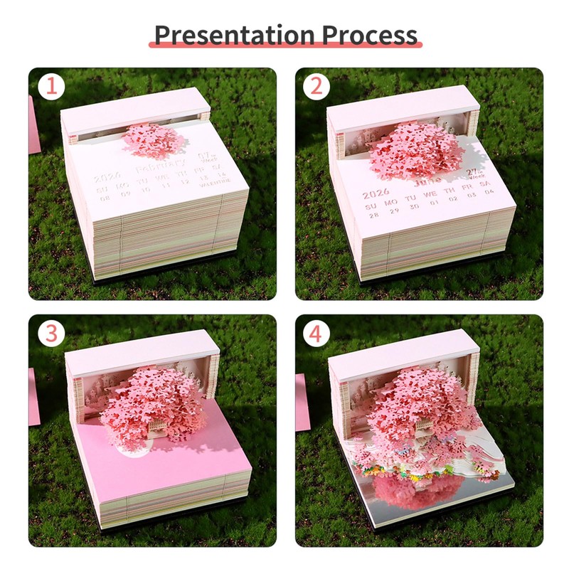 Time Piece 3D Calendar 2027, Tear Away Desk Calendar With