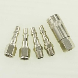 ORAZIO 5PCs 1/4" BSP Air Line Compressor Hose Quick Coupler Connector Couplings Male and Female Fittings Garage Tools 23022010