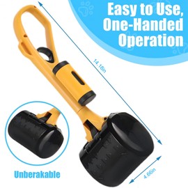 Pooper Scooper for Large Medium & Small Dogs Heavy Duty, 14.18“Long Handled Dog Poop Scooper for Grass,Durable Dog Poop Pick Up Tool, Poop Grabber with 7 Dog Poop Bags 1 Dispenser Poop Scoop，2Pet toys