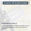 sourcing map 25Pcs Plastic Slide Buckle, 2" Tri-Glides Slides, Adjustable