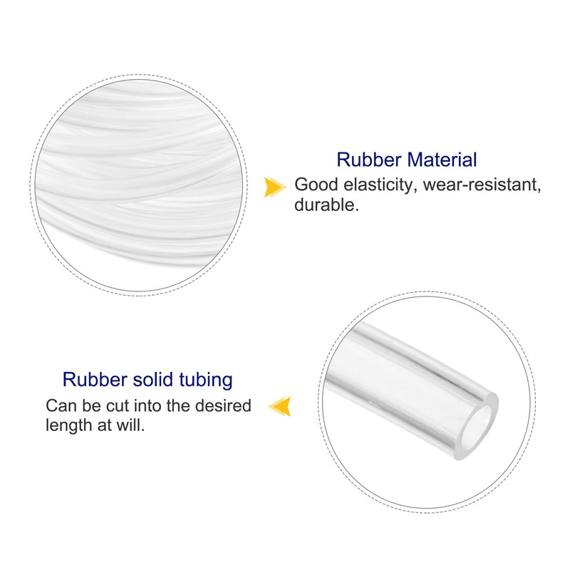 sourcing map Solid Rubber Cord Tubing, 3mm OD x 16ft
