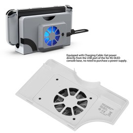 GOWENIC Ventilador de Refrigeración para Switch OLED, Consola de Juegos, Radiador, Iluminación Colorida con Cable de Carga, Ventilador para Switch OLED Dock