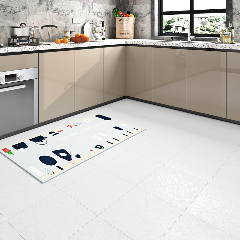 Livelynine White Peel and Stick Floor Tile Waterproof Bathroom Flooring