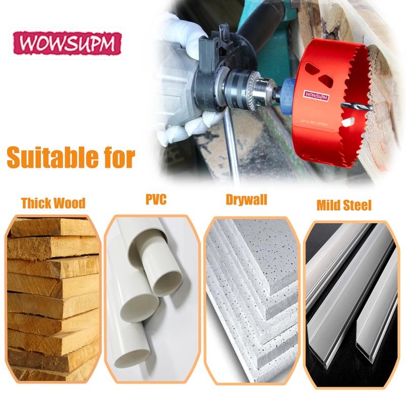 WOWSUPM 5-1/2 Inch Deep HSS Bi Metal Hole Saw Cutter