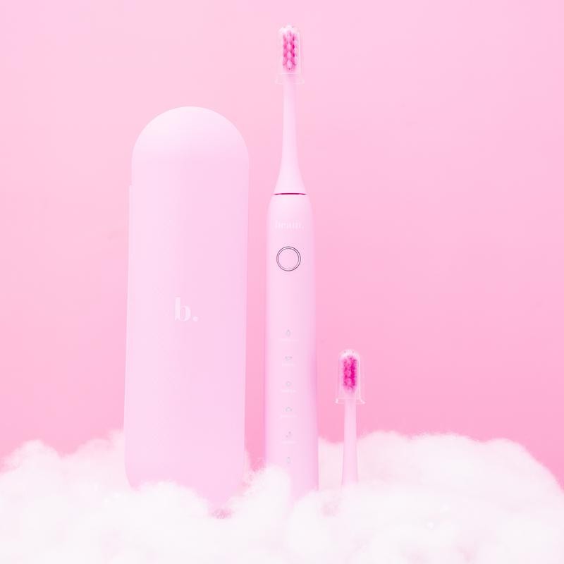 smile luv toothbrush + FREE mint toothpaste - color: Pink