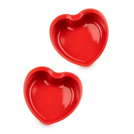 Peugeot Appolia Set of 2 Heart Ramekins 10oz, Red