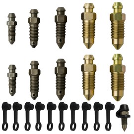 Huybaa 10 Stück Hohlschraube Entlüftungsschraube mit Kappe für Motorrad Hauptbremszylinder Bremssattel (M6 x 1 mm, M7 x 1 mm, M8 x 1,25 mm, M10 x 1 mm, M10 x 1,25 mm)