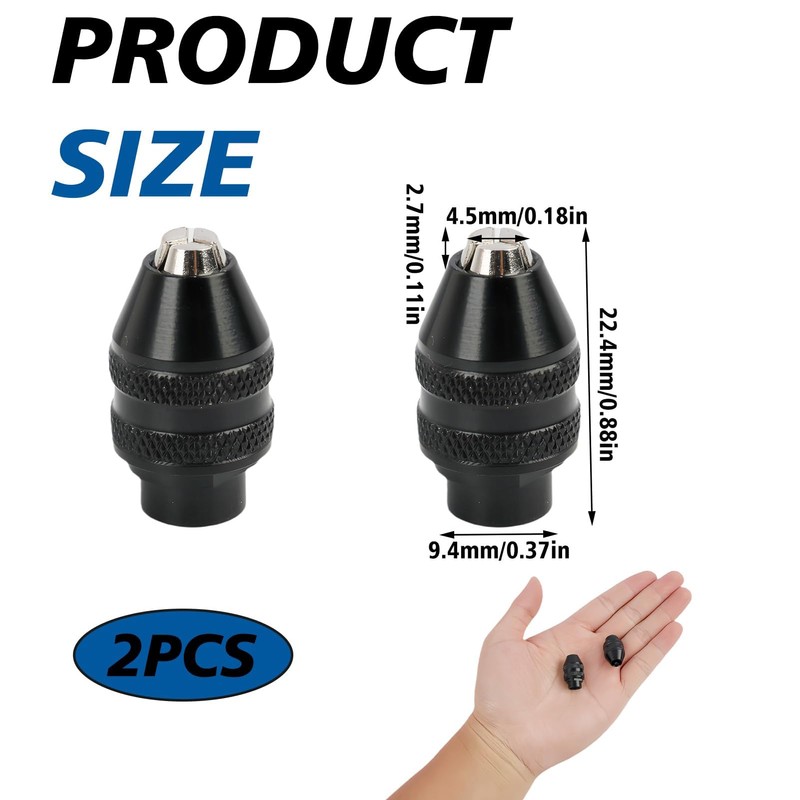 Pack of 2 Drill Chuck Adapters Compatible with Dremel Tools,