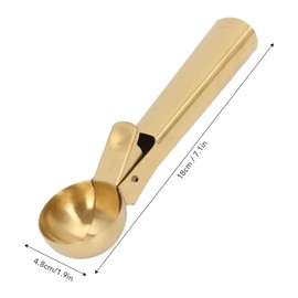 Ice Cream Scoop, Premium Ice Cream Scoop with Trigger Scooper Stainless Steel Ice Cream Scooper Cookie Scoop for Fruit Pepper(Gold)