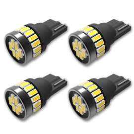 TORIBIO 4 Pcs T10 LED White Explosive Position Lamp, Built-in LED Canceller, 24 Pieces 3014 LED Elements, 50,000 Hour Lifespan, DC 12 V, 24 V Dual Use Room Lamp, License Lamp, Interior Light