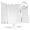 LED Travel Makeup Mirror, Rechargeable, 3-Sided, 78 Lights, Touch Control