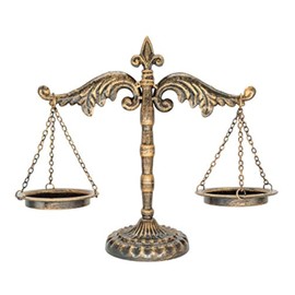 Owlgift Vintage Style Metal Libra Jewelry Display, Scale Tray Cosmetic Organizer, Jewelry Storage, Unique Centerpiece Stand – Bronze