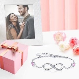 Billie Bijoux Infinity Love Bracelets for Women 925 Sterling Silver Womens Bracelet Love Symbol Charm Adjustable Bracelet Jewelry