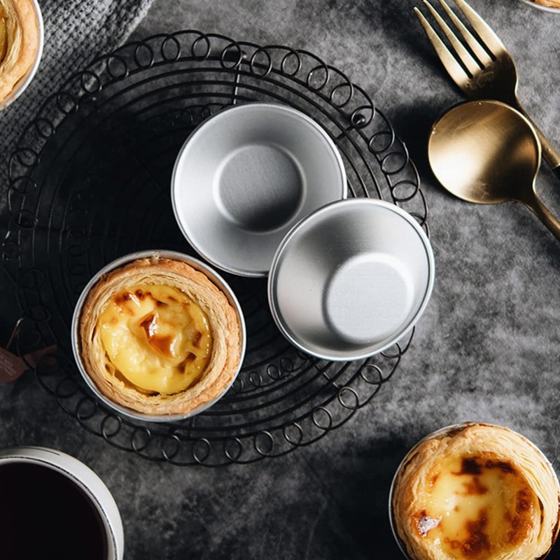 Kichvoe 12pcs Egg Tart Mold Egg Tart Tins Muffin Tins