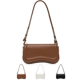 Bolso para Mujer, Bolso Bandolera Impermeable y Ligero, Bolso para Mujer Clásico con Cremallera,Gran Capacidad de Decoración de Moda (Marrón)