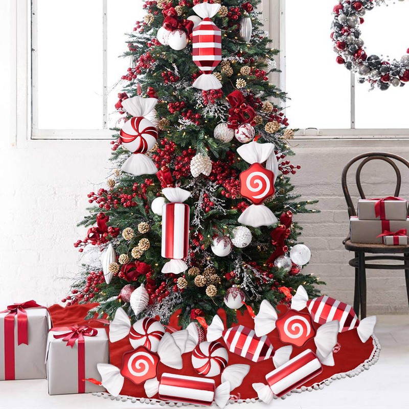 Christmas Decoration 32CM Red and White DIY Candy Hanging Pendant