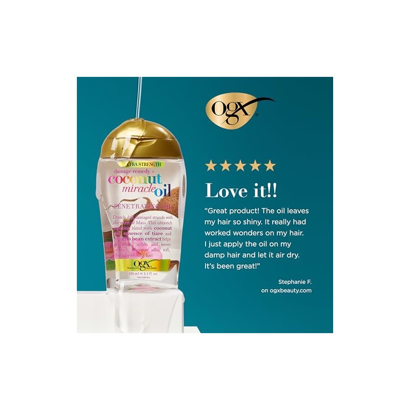 OGX, Tratamiento Capilar Reparador de Aceite de Coco, 100 ml