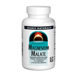 Source Naturals Magnesium Malate 3750 mg Per Serving Essential Magnesium Malic Acid Supplement - 100 Capsules