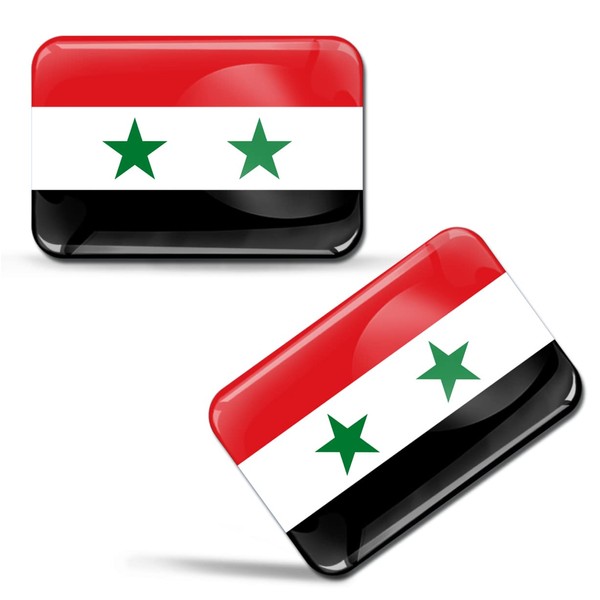 SkinoEu 2 x 3D Gel Sticker Syria Syrian Flag Car