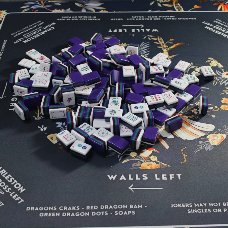 Stock Luxury 160-Tile American Mahjong Set Blue Willow Chinoiserie Mat