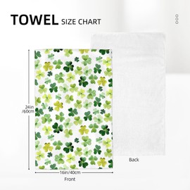 BETGINY St Patricks Day Kitchen Towels 16x24 Inch 2 Pcs, Spring Sage Green Watercolor Shamrock Decorative Dish Towels, Seasonal Plant Decor Hand Towels Absorbent Dishcloth for Home Kitchen Dining
