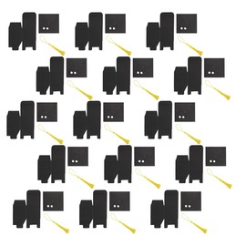 BinaryABC Graduation Candy Boxes Party Favors,Graduation Cap Gift Box with Tassel,15Pcs(Black)
