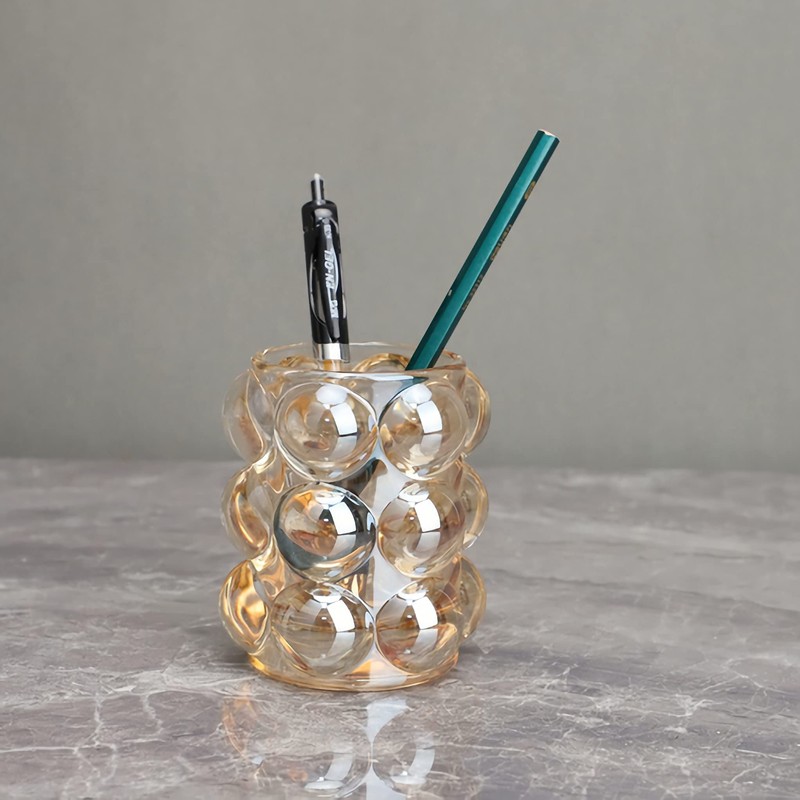 Pen Pencil Container Multi-Purpose Handcrafted Comb Makeup Brush Holder Office