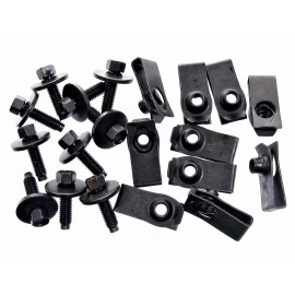 SFS Ford Truck Body Bolts & U-nut Clips- M6-1.0 x 22mm- 8mm Hex- 20pcs (10ea)- #137