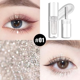 DE'LANCI Liquid Eye Shadow Glitter Metal Rose,Eye Shadow Liquid with Intense Flash,Quick Drying,Easy to Blend Non Falling Off Eye Shadow Liquid,Professional Formula #02