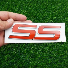 1Pc Front Door SS Emblem 3D Badge Sticker Nameplates Replacement for 2006-2010 Impala Equinox HHR Carlo SSR Trailblazer 15211285 Origianl Size (Chrome
