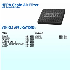 Filtro de aire de cabina de carbón activado estructurado de panal, duradero y resistente, compatible con Ford Bronco Sport 21-23, Escape 20-22, Explorer 20-23, Maverick & Lincoln Aviator 20-23,