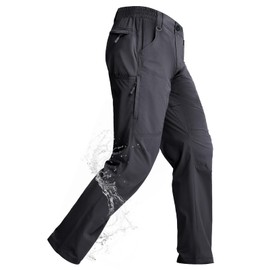 Mens Lightweight Hiking Pants Flex Cargo Work Tactical Nylon Stretch Waterproof Quick Dry Fishing Outdoor Travel (Dark Grey, 32W*30L)