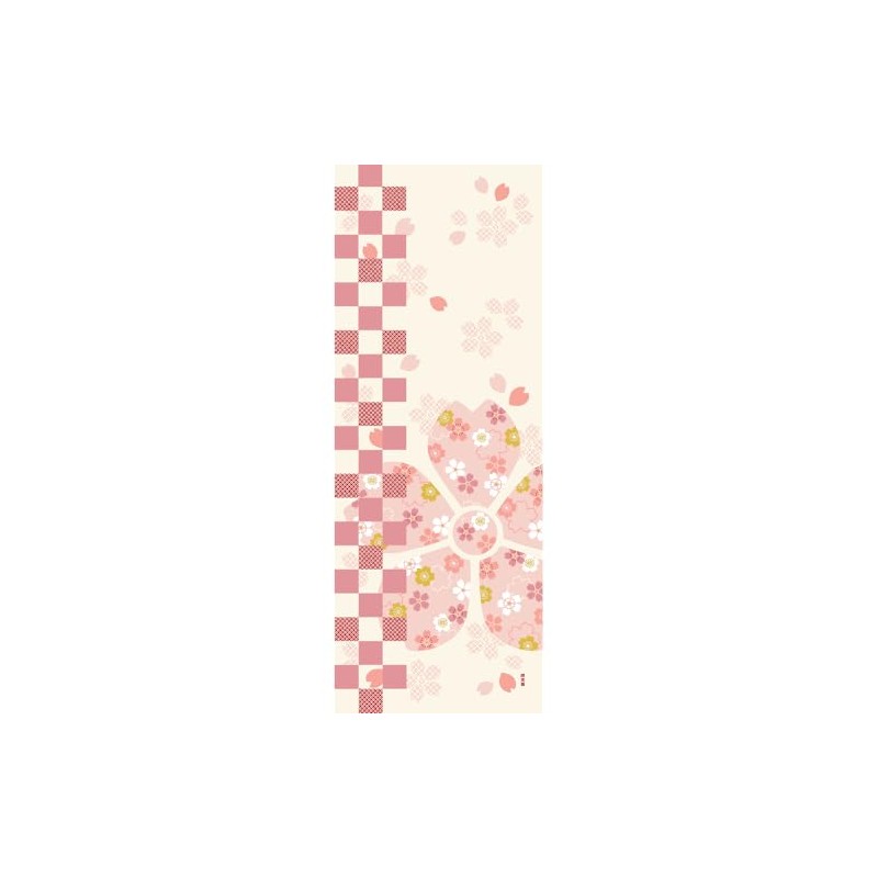 Hamamonyo Tenugui Tenugui Checkered with Cherry Blossom Nadeshiko